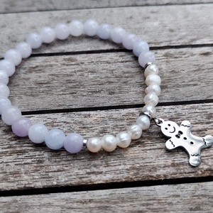 Karácsonyi ásványgyöngy karkötő , Ékszer, Karkötő, Gyöngyös karkötő, Gyöngyfűzés, gyöngyhímzés, MESKA