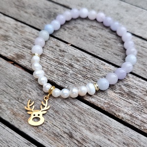 Karácsonyi ásványgyöngy karkötő , Ékszer, Karkötő, Gyöngyös karkötő, Gyöngyfűzés, gyöngyhímzés, MESKA