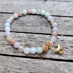 Karácsonyi ásványgyöngy karkötő , Ékszer, Karkötő, Gyöngyös karkötő, Gyöngyfűzés, gyöngyhímzés, MESKA