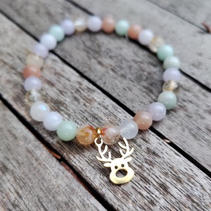 Karácsonyi ásványgyöngy karkötő  - ékszer - karkötő - gyöngyös karkötő - Meska.hu