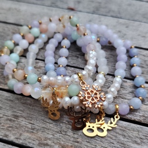 Karácsonyi ásványgyöngy karkötő  - ékszer - karkötő - gyöngyös karkötő - Meska.hu