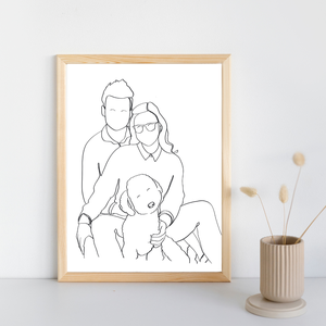 Nászajándék - Vonal rajz az ifjú párról vagy akár RÓLATOK! - Nyomtatással - Meska.hu