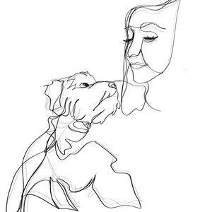 Vonalrajz - portré - kedvenceddel - nyomtatással - otthon & életmód - dekoráció - fali és függő dekoráció - falra akasztható dekor - Meska.hu