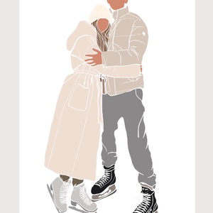 AJÁNDÉK NYOMTATÁSSAL - Egyedi páros digitális rajz ajándékba - művészet - fotográfia - portré - Meska.hu