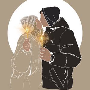 AJÁNDÉK NYOMTATÁSSAL - Egyedi páros digitális rajz ajándékba - művészet - fotográfia - portré - Meska.hu