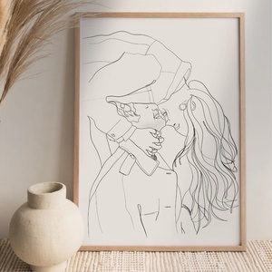 Valentin-napi szívhez szóló egyedi vonalrajz ajándékba - nyomtatással, Művészet, Grafika & Illusztráció, Egyéb rajzok, Fotó, grafika, rajz, illusztráció, MESKA