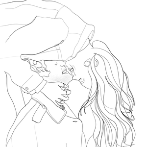 Valentin-napi vonalrajz Egyedi Ajándék Szerelmeseknek - művészet - grafika & illusztráció - ceruzarajz - Meska.hu