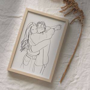 Valentin-napi vonalrajz Egyedi Ajándék Szerelmeseknek - Meska.hu