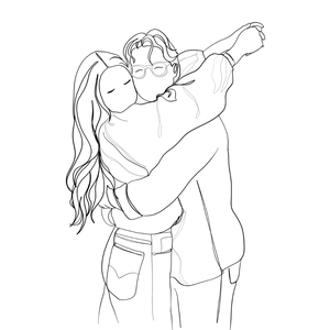 Valentin-napi vonalrajz Egyedi Ajándék Szerelmeseknek - művészet - grafika & illusztráció - ceruzarajz - Meska.hu