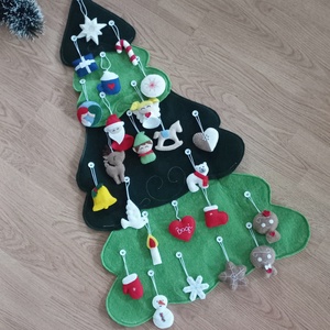 Fenyőfás adventi naptár, Karácsony, Adventi díszek, Adventi naptár, Varrás, MESKA