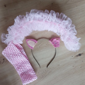 Rózsaszín füles fejpánt - ruha & divat - hajdísz & hajcsat - hajráf & hajpánt - Meska.hu