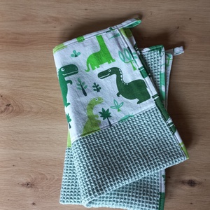 Dínós waffle kéztörtlő - otthon & életmód - fürdőszoba - törölköző - Meska.hu