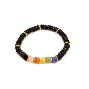 Arany obszidián ásvány karkötő 5 korong köves díszítéssel 62 mm, Ékszer, Karkötő, Ásványkarkötő, , MESKA