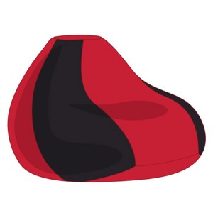 Fekete - Piros Bicolor XXL Babzsákfotel Huzat, , , MESKA