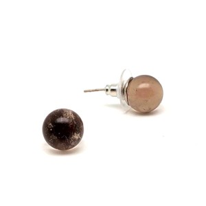 Fülbevaló golyó füstkvarc 10-10,5mm, Ékszer, Fülbevaló, Pötty fülbevaló, , MESKA