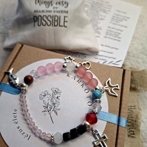 Jézus élete - keresztény történet karkötő-rózsa-103, Ékszer, Karkötő, Bogyós karkötő, , MESKA