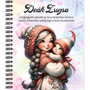 Személyre szabható - Cuki Anya manó és Lánykája mintás A5-ös füzet, Otthon & Életmód, Papír, írószer, Jegyzetfüzet & Napló, , MESKA