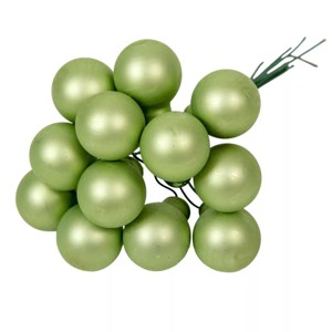 Üveggömb pick 2 cm - zöld tea- matt 12 db - Meska.hu