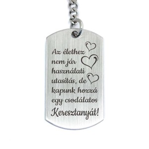Csodálatos Keresztanyát acél medálos kulcstartó, Táska & Tok, Kulcstartó & Táskadísz, Kulcstartó, , MESKA