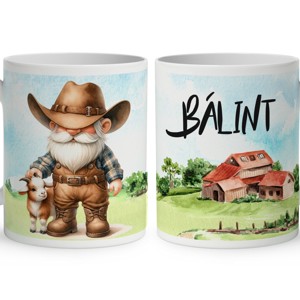 Névvel kérhető - Gazda manó kecskével mintás bögre, Otthon & Életmód, Konyhafelszerelés, tálalás, Tálalás, Bögre & Csésze, , MESKA