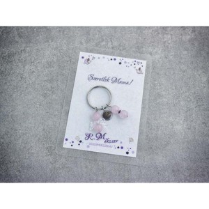 Szeretlek Mama kulcstartó rózsakvarccal, Táska & Tok, Kulcstartó & Táskadísz, Kulcstartó, , MESKA