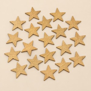 Arany csillag lézervágott fa dekoráció 4,5 cm � 20 db/csomag - Meska.hu