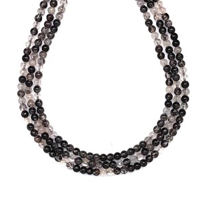 Turmalinkvarc golyó 3-4mm� ékszerkészítő alapanyag (füzér), Kellékek & szerszámok, Ásvány alapanyag, Ásványfüzér, , MESKA