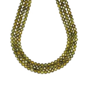 Cirkon fazettált sötétzöld golyó 4mm  ékszerkészítő alapanyag (füzér), Kellékek & szerszámok, Ásvány alapanyag, Ásványfüzér, , MESKA