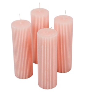 Kontúrozott bordás henger gyertya 50x150mm - púder, Kellékek & szerszámok, Dekorációs kellékek, Dekorációs gyertya, , MESKA