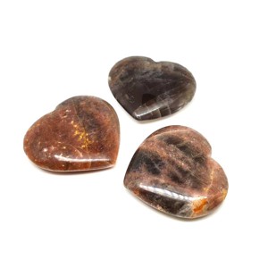 Szív Holdkő fekete A 5-6cm (MDG), Kellékek & szerszámok, Ásvány alapanyag, Ásvány figura, , MESKA