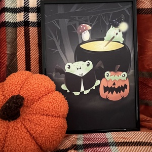 Halloween békák A4-es illusztráció � őszi falikép - művészet - grafika & illusztráció - egyéb rajzok - Meska.hu
