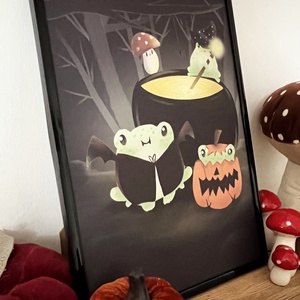 Halloween békák A4-es illusztráció � őszi falikép - művészet - grafika & illusztráció - egyéb rajzok - Meska.hu