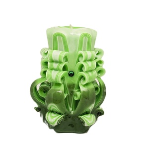 Zöld citrom faragott gyertya, Otthon & Életmód, Gyertya, illat, aroma, Gyertyatartó, Gyertya-, mécseskészítés, MESKA