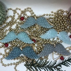 Viaszműves Illatos angyalszárnyak karácsonyfadísz csomag - kék - Meska.hu