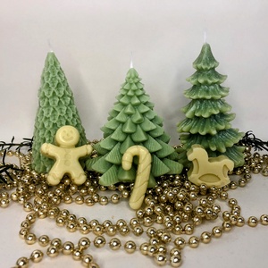 Karácsonyi erdő gyertyakollekció - fehér - Meska.hu