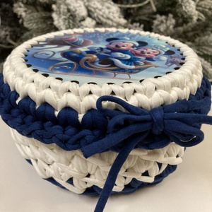 Horgolt ajándék doboz - otthon & életmód - tárolás & rendszerezés - tárolókosár - Meska.hu