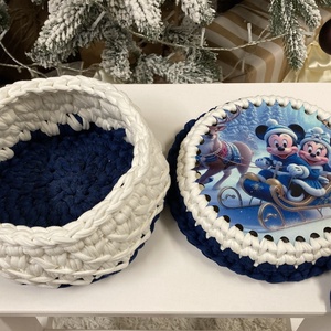 Horgolt ajándék doboz - otthon & életmód - tárolás & rendszerezés - tárolókosár - Meska.hu