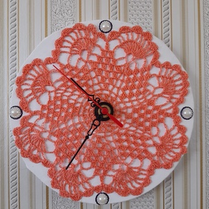 fali óra csipkével - otthon & életmód - dekoráció - fali és függő dekoráció - falióra & óra - Meska.hu