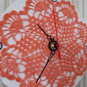 fali óra csipkével - otthon & életmód - dekoráció - fali és függő dekoráció - falióra & óra - Meska.hu