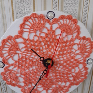 fali óra csipkével - otthon & életmód - dekoráció - fali és függő dekoráció - falióra & óra - Meska.hu