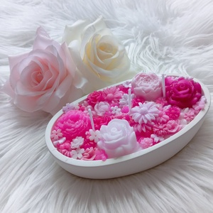 Rózsaszín virágtenger (ovális), Otthon & Életmód, Gyertya, illat, aroma, Gyertya, , MESKA