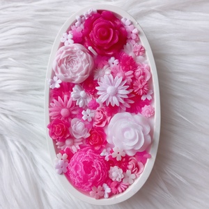 Rózsaszín virágtenger (ovális) - otthon & életmód - gyertya, illat, aroma - gyertya - Meska.hu