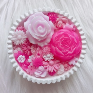 Rózsaszín virágtenger (kör) - otthon & életmód - gyertya, illat, aroma - gyertya - Meska.hu