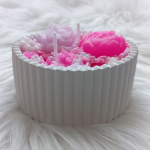 Rózsaszín virágtenger (kör) - otthon & életmód - gyertya, illat, aroma - gyertya - Meska.hu