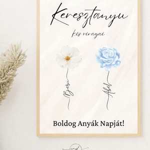 Keresztanyu kis virágai  Egyedi, személyre szabott poszter , Otthon & Életmód, Dekoráció, Kép & Falikép, Poszter, Fotó, grafika, rajz, illusztráció, MESKA