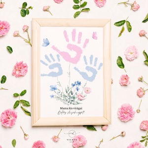 Személyre szabható kézlenyomatos poszter Nőnapra/Anyáknapjára!, Otthon & Életmód, Dekoráció, Kép & Falikép, Poszter, Fotó, grafika, rajz, illusztráció, MESKA