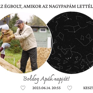 Az égbolt, amikor a nagypapám lettél  Egyedi fényképes csillagképes emlékposzter Apák napjára - otthon & életmód - dekoráció - kép & falikép - poszter - Meska.hu