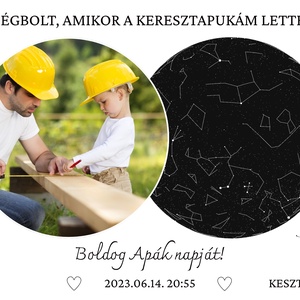 Az égbolt, amikor a keresztapukám lettél  Egyedi fényképes csillagképes emlékposzter Apák napjára - otthon & életmód - dekoráció - kép & falikép - poszter - Meska.hu