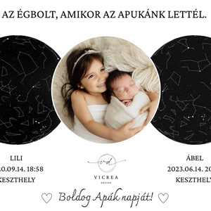 Az égbolt, amikor az apukánk lettél  Egyedi fényképes csillagképes emlékposzter Apák napjára - otthon & életmód - dekoráció - kép & falikép - poszter - Meska.hu