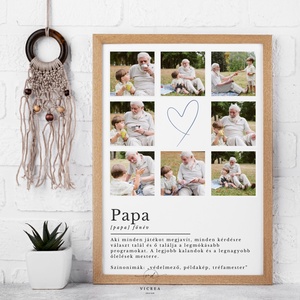 Papás  montázs poszter  Személyre szabott ajándék Apák napjára, születésnapra - otthon & életmód - dekoráció - kép & falikép - poszter - Meska.hu